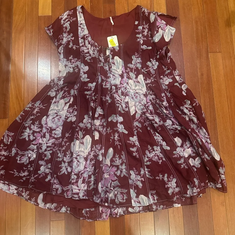 Free People Purple Floral Mini Dress - Picture 2 of 6